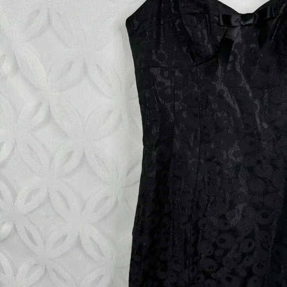 Y2K Betsey Johnson Black Leopard Rockabilly Spaghetti Strap Dress Size 0 - Picture 14 of 15